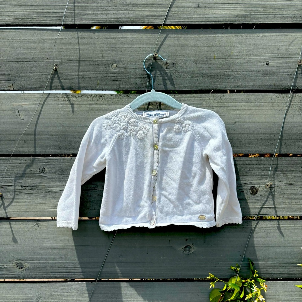 TARTINE&CHOCOLAT White Cardigan